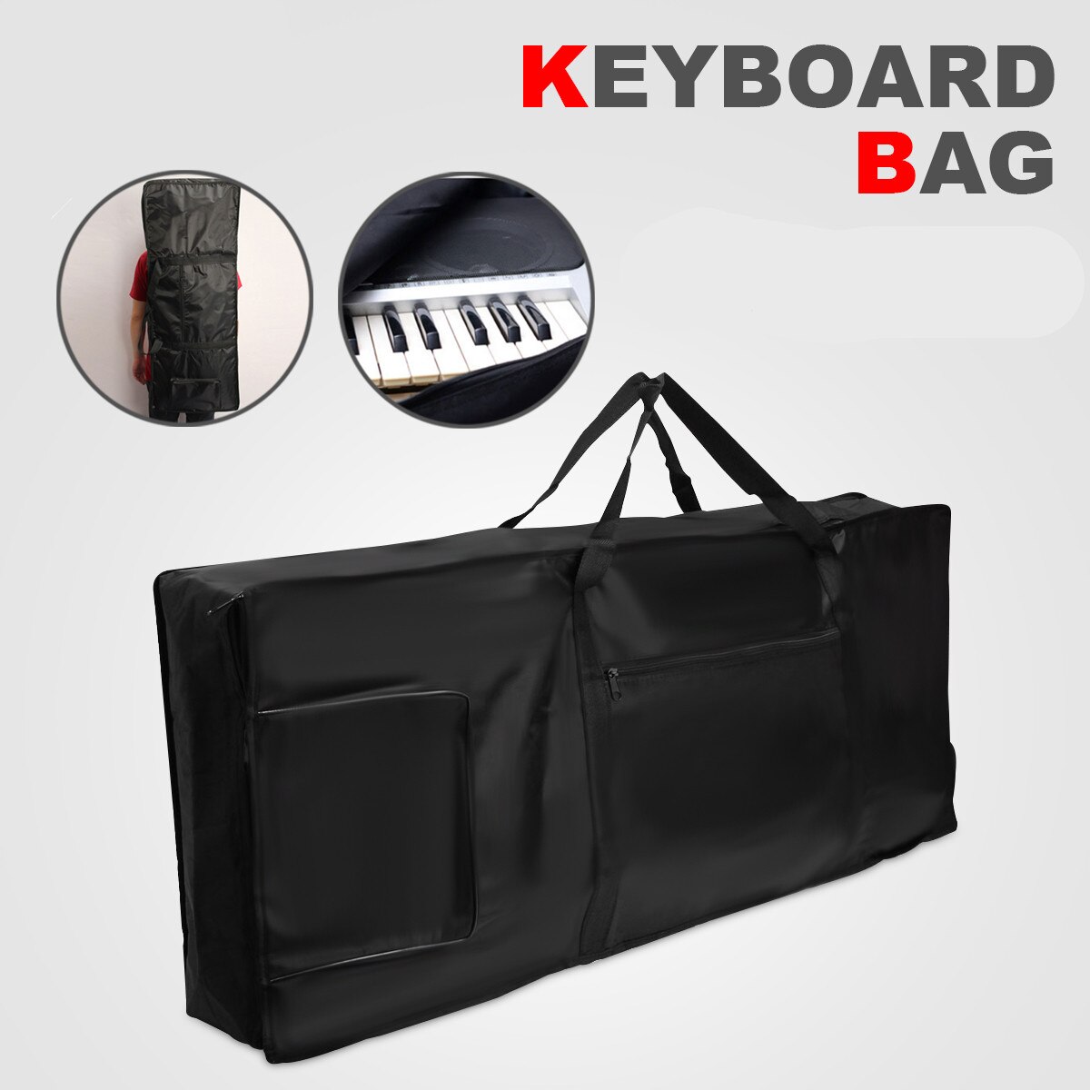 키보드 가방 방수 휴대용 두꺼운 패딩 전기 피아노 키보드 가방 61 키 더블 어깨 스트랩 패딩 케이스 안티 충격